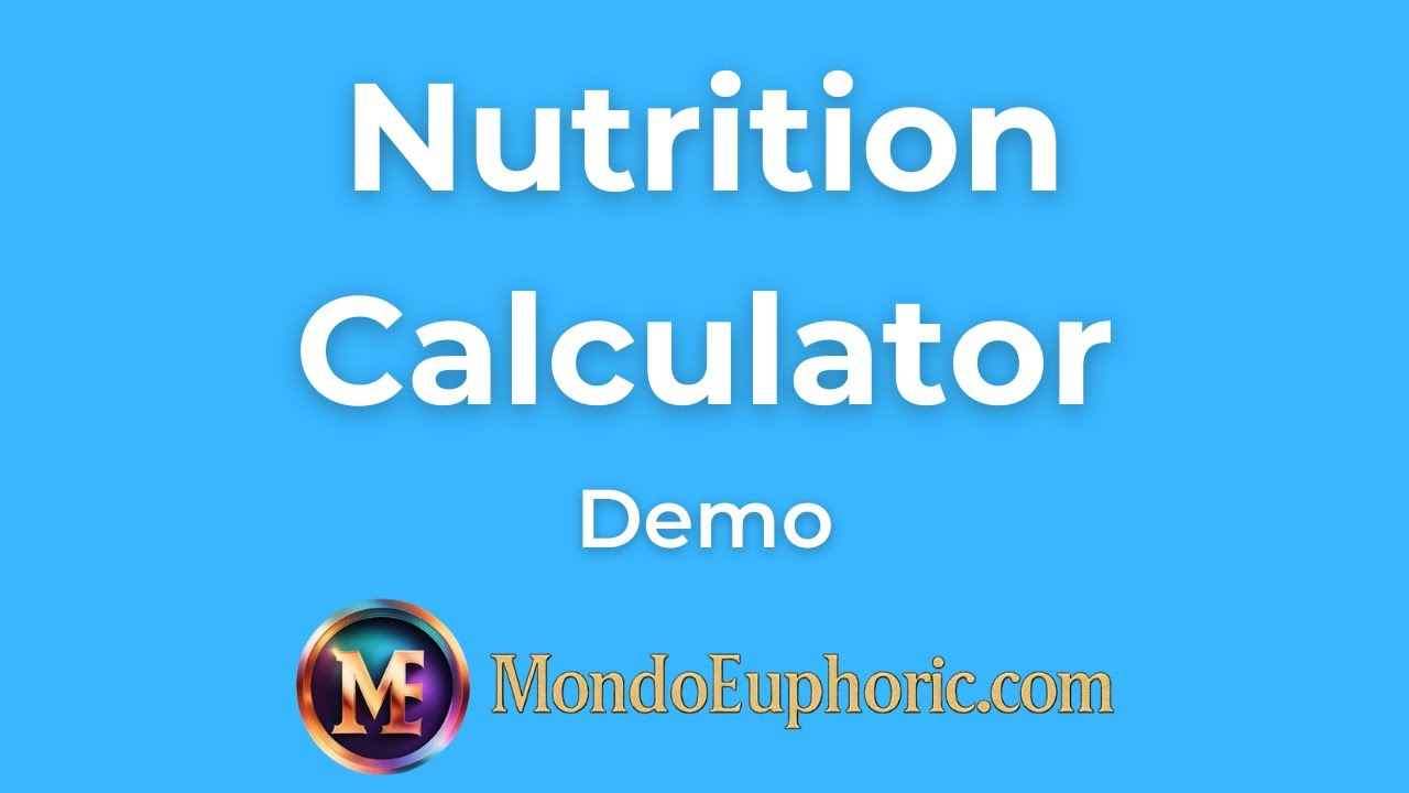 Nutrition Calculator and Recipe Nutrition Analyzer - Demo Video