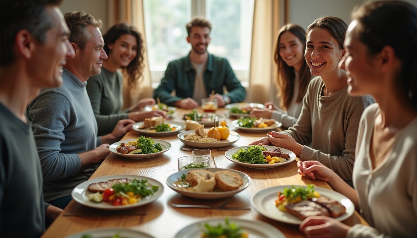 Group sharing a meal during an eating window as part of intermittent fasting.