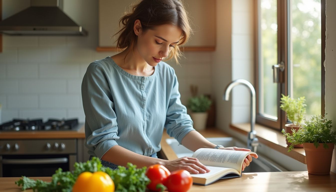 A woman washes fresh fruits and vegetables in a modern kitchen. A woman washes fresh fruits and vegetables in a modern kitchen.
