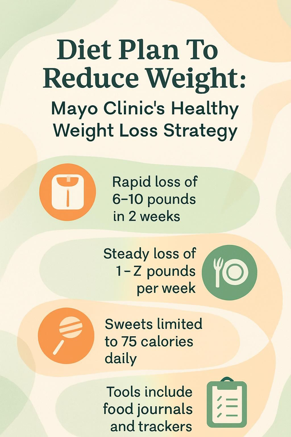 Infographic showing the Mayo Clinic Diet pyramid, phases, and daily activity goals.