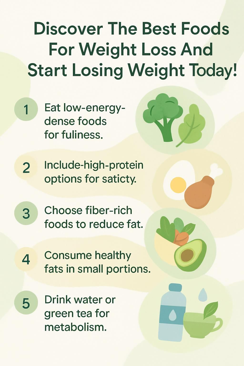 Infographic showing weight-loss food swaps and portion tips.