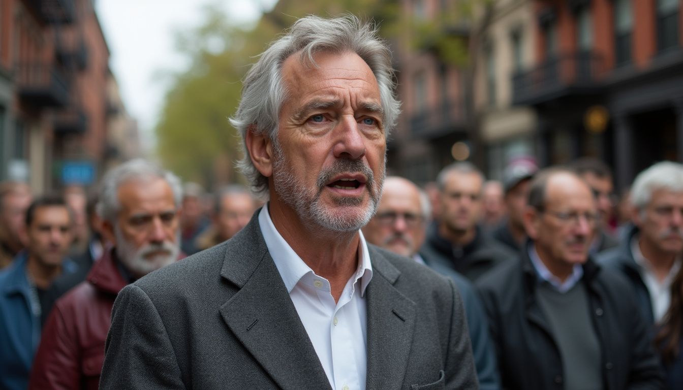 Al Sharpton speaking with passion at a civil rights rally in New York City.