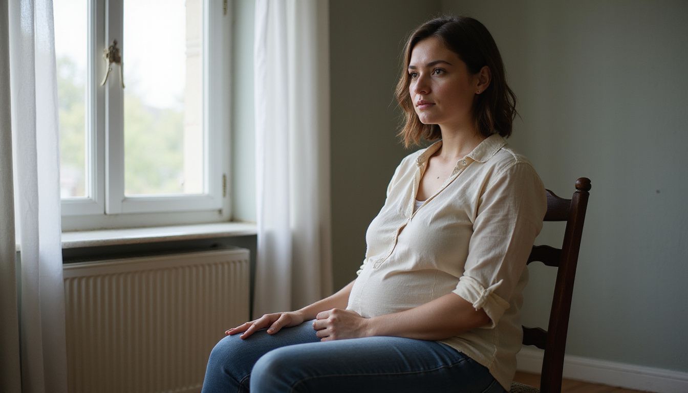 A woman reflecting on body changes after a pregnancy loss.