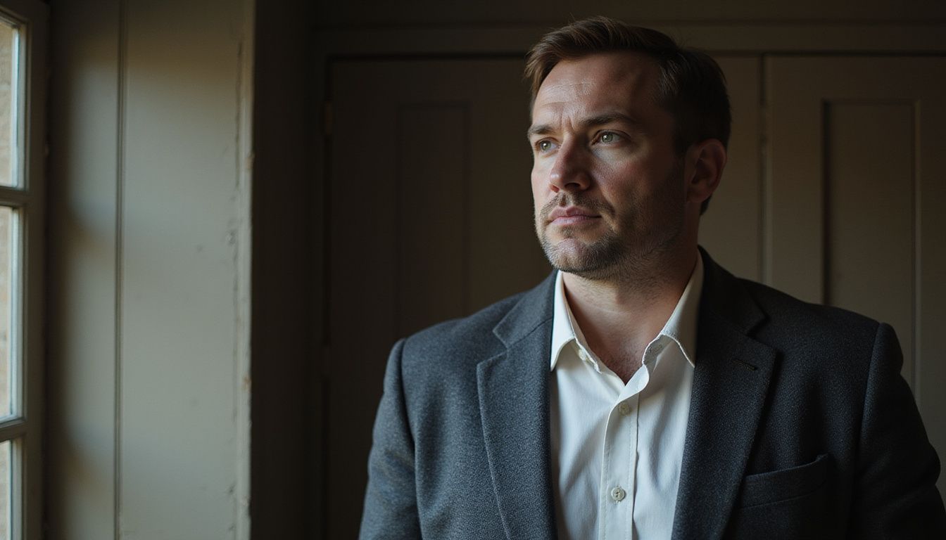 Sean Rigby on set, portraying a thoughtful detective sergeant. Sean Rigby on set, portraying a thoughtful detective sergeant.