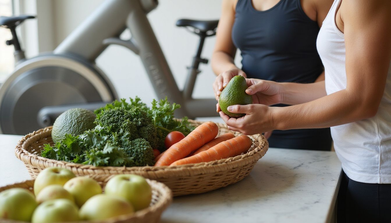 Chopped produce on a cutting board in a bright, welcoming kitchen. Chopped produce on a cutting board in a bright, welcoming kitchen.